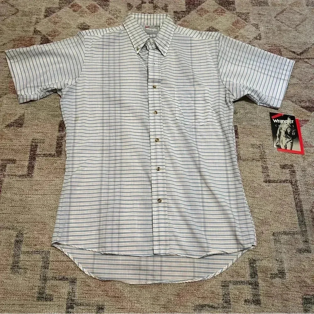 NWT vintage deadstock wrangler men’s button down shirt size medium - Picture 3 of 10